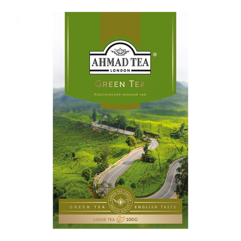 Зеленый плантационный чай Ahmad Tea Green Tea (Зеленый Чай) 100 гр