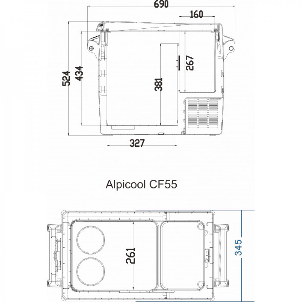 Автомобильный холодильник Alpicool CF55